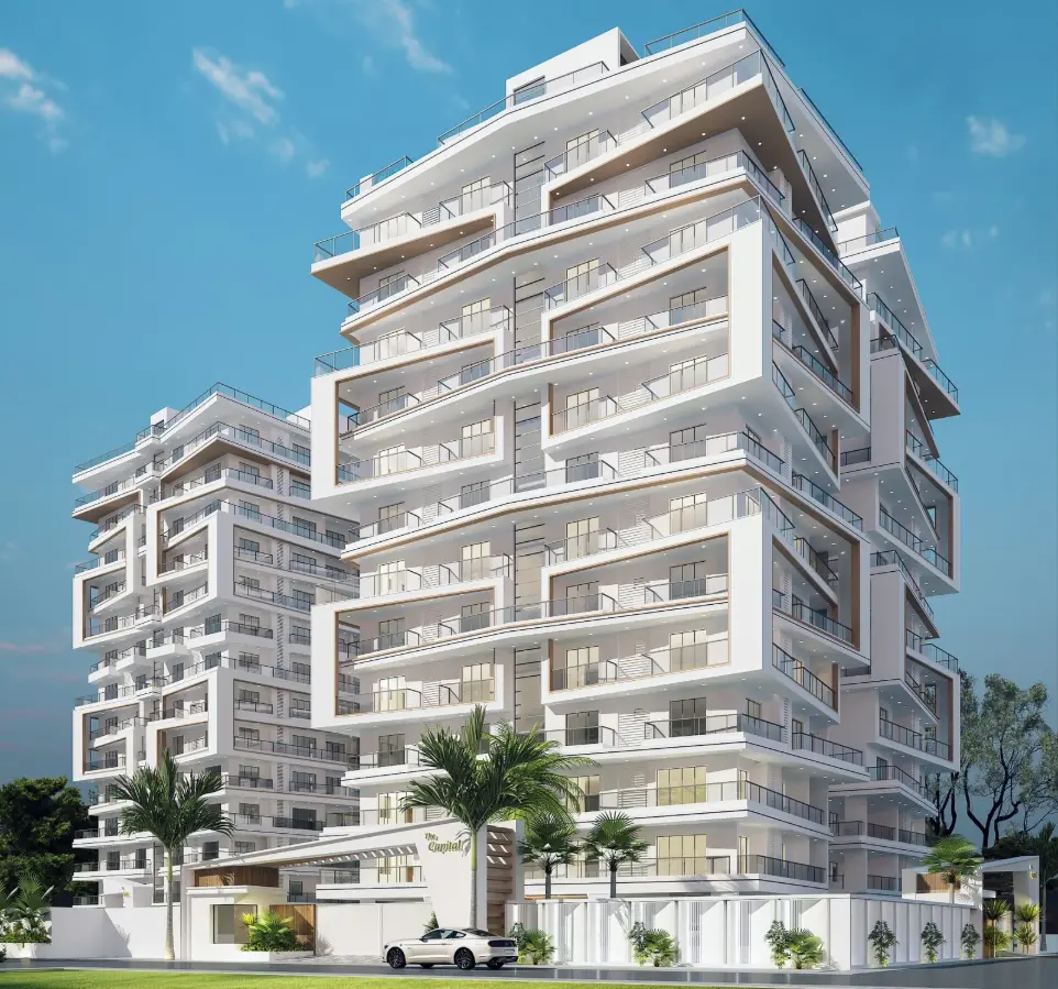 Photorealistic 3D exterior view of urban office building by GAVA Designs